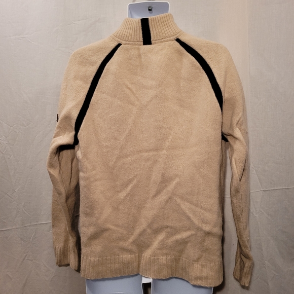 Tan Ski-doo Wool Blend 1/4 Zip Sweater - Picture 6 of 9
